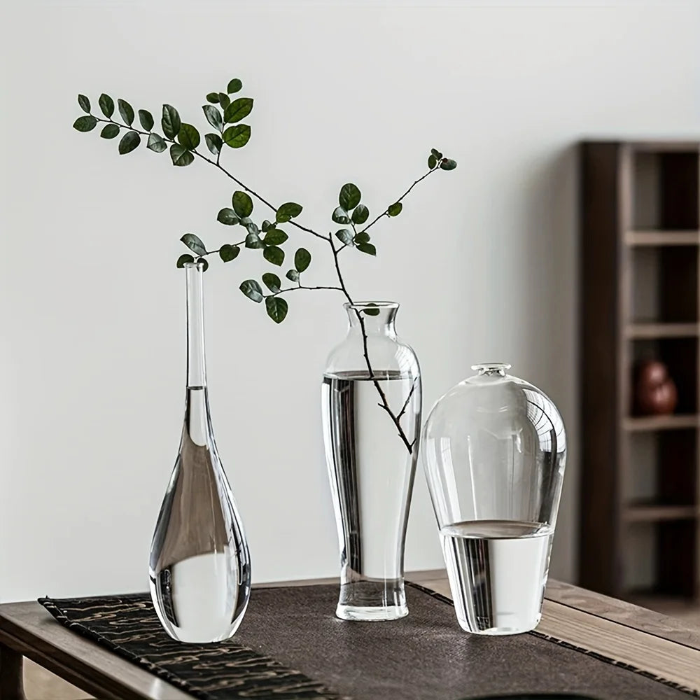 Clear Glass Bud Vase – Slim Stem Vase for Single Branches