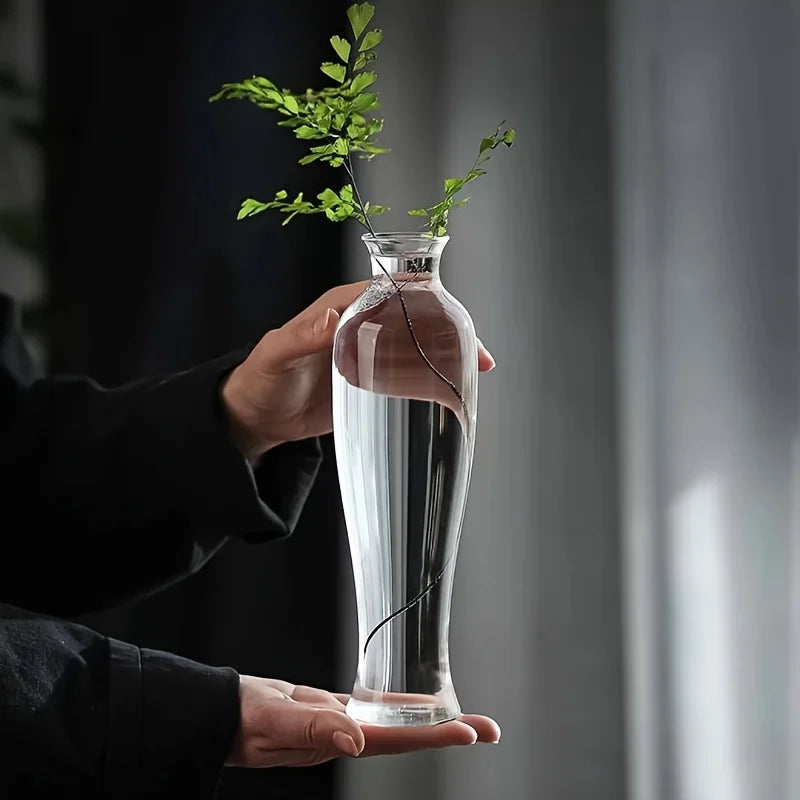 Clear Glass Bud Vase – Slim Stem Vase for Single Branches