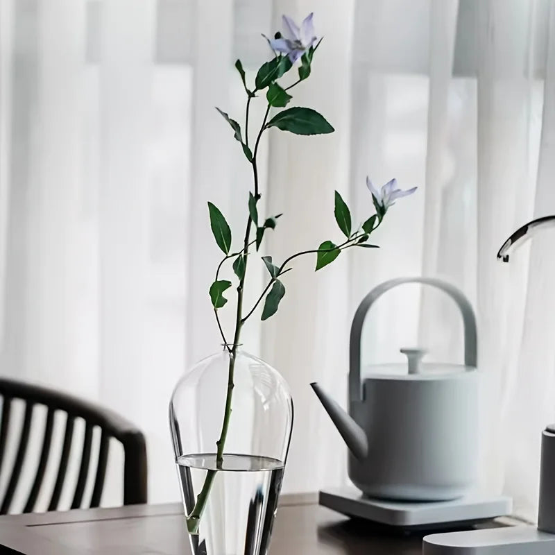 Clear Glass Bud Vase – Slim Stem Vase for Single Branches
