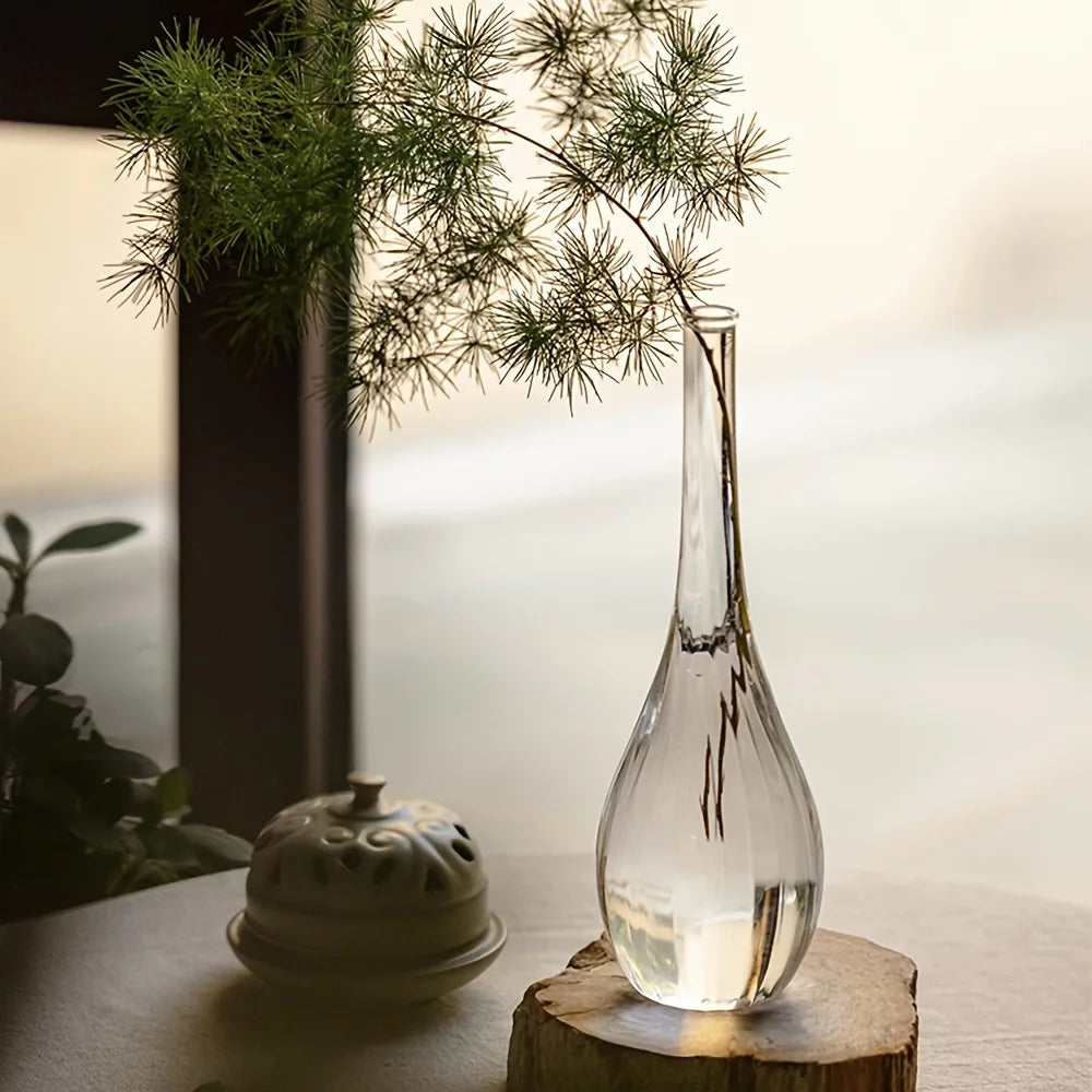 Clear Glass Bud Vase – Slim Stem Vase for Single Branches