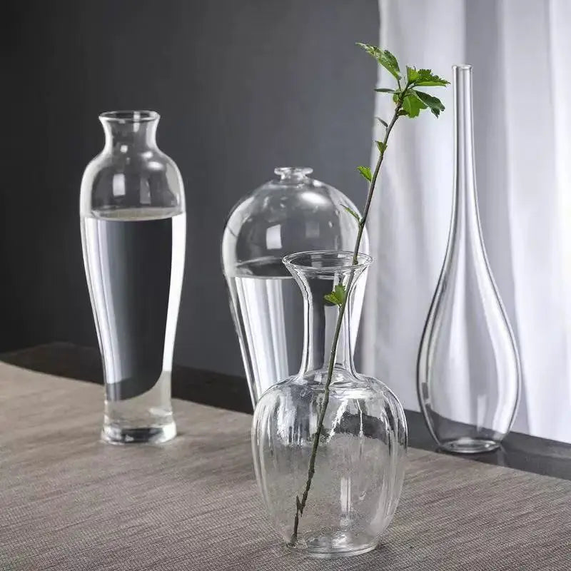 Clear Glass Bud Vase – Slim Stem Vase for Single Branches
