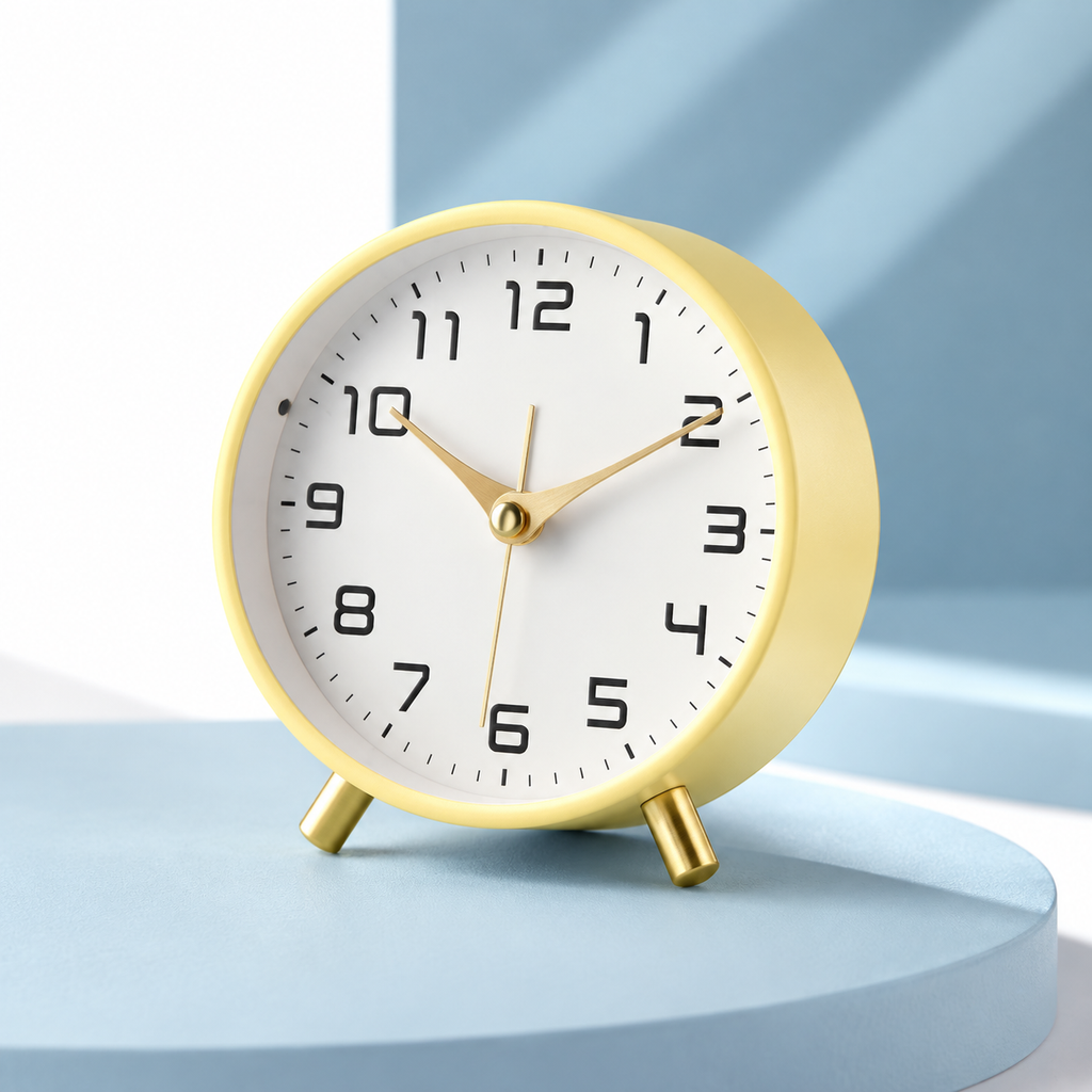 Silent Table Clock – Scandinavian Desk Clock, Non-Ticking