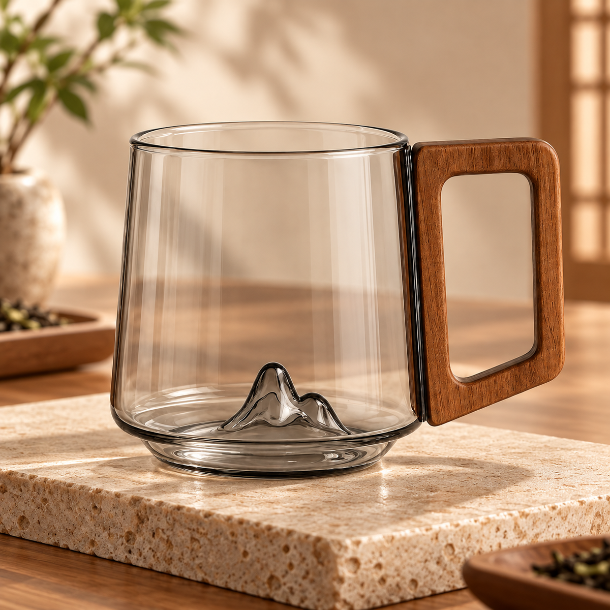 Mountain Glass Mug – Borosilicate Coffee & Tea Cup