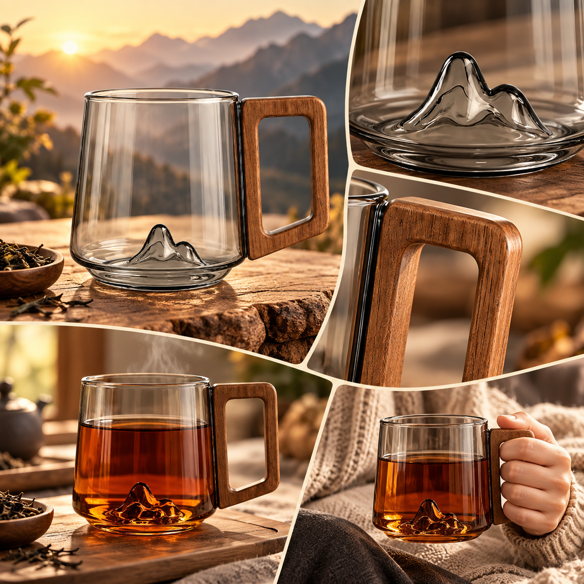 Mountain Glass Mug – Borosilicate Coffee & Tea Cup