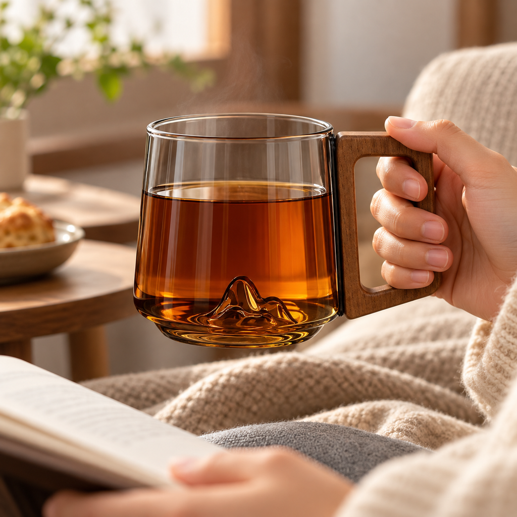 Mountain Glass Mug – Borosilicate Coffee & Tea Cup