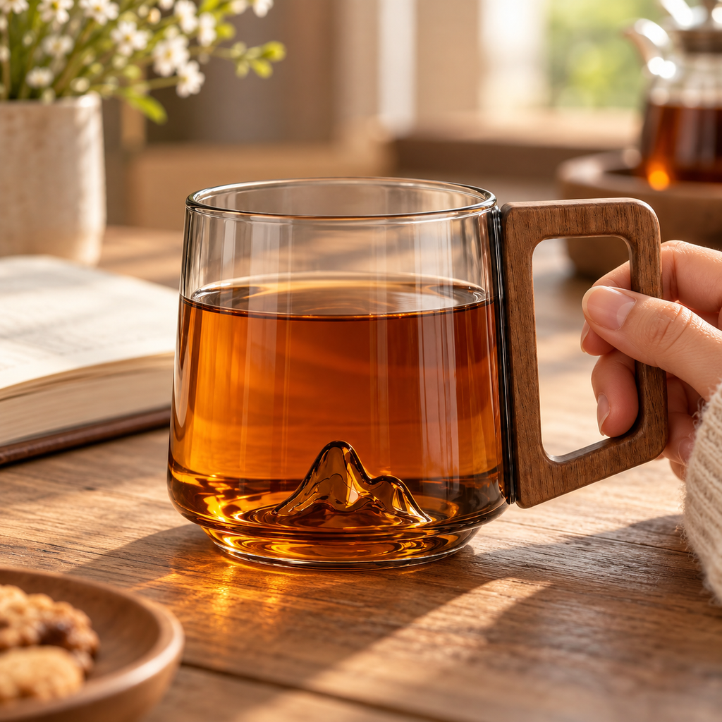 Mountain Glass Mug – Borosilicate Coffee & Tea Cup