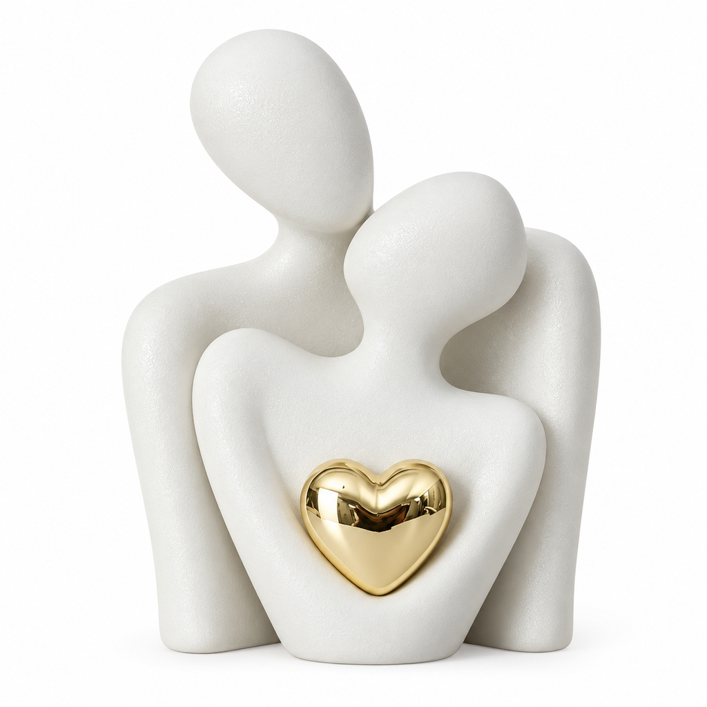 Ceramic Couple Figurine – Modern Sculpture Wedding Gift