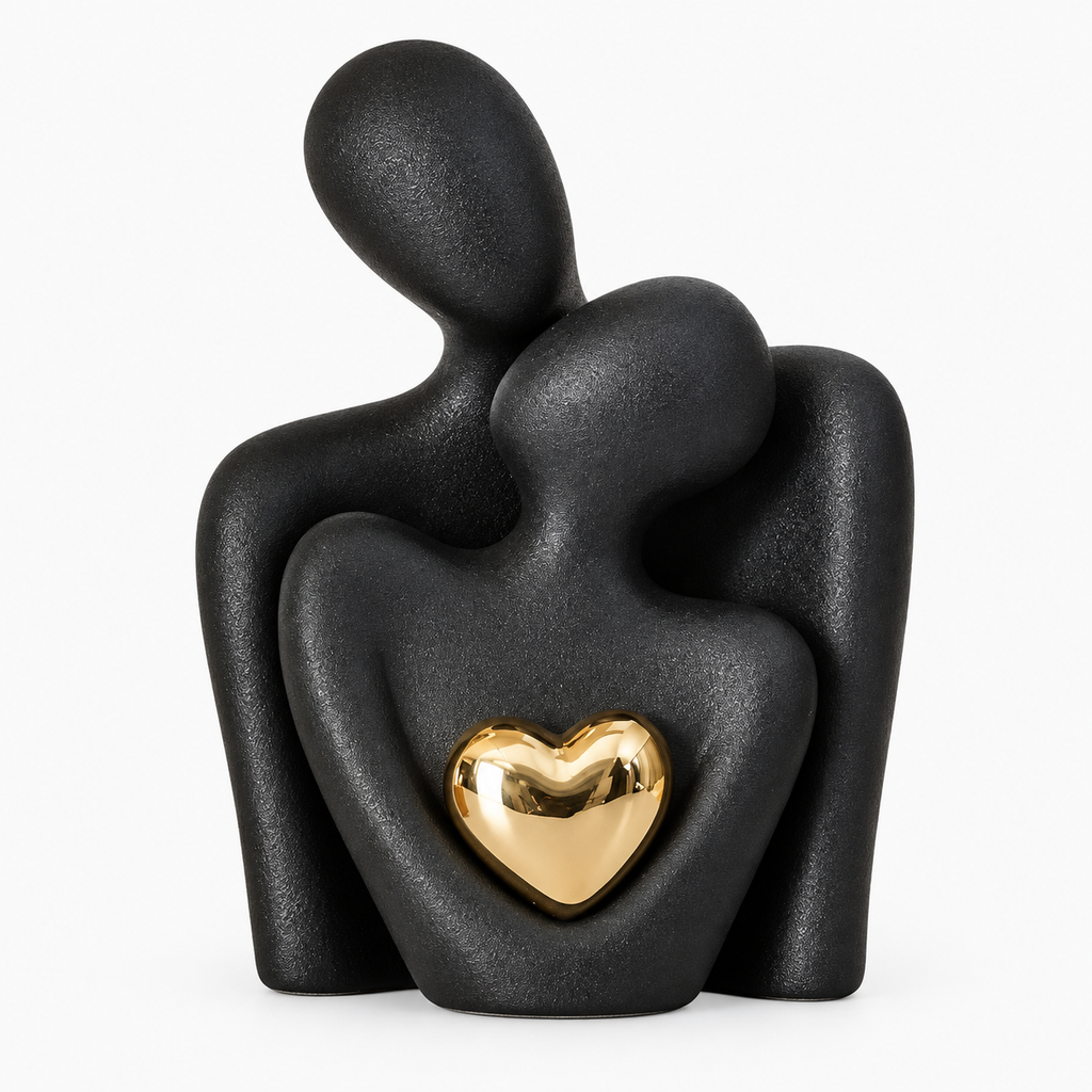 Ceramic Couple Figurine – Modern Sculpture Wedding Gift