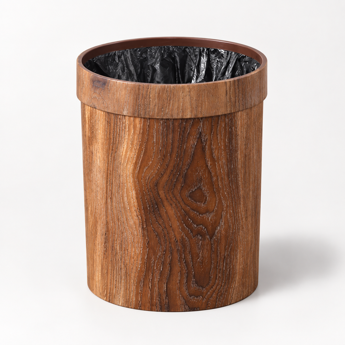 Wooden Trash Can with Lid – Minimalist Bathroom Waste Bin