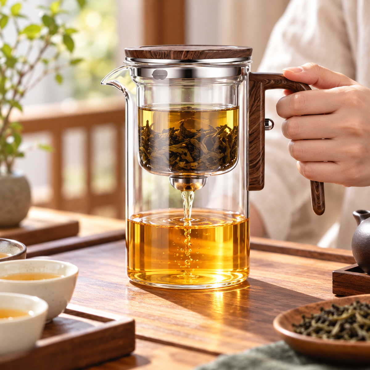 Hot & Cold Tea Maker with Infuser – Borosilicate Pitcher
