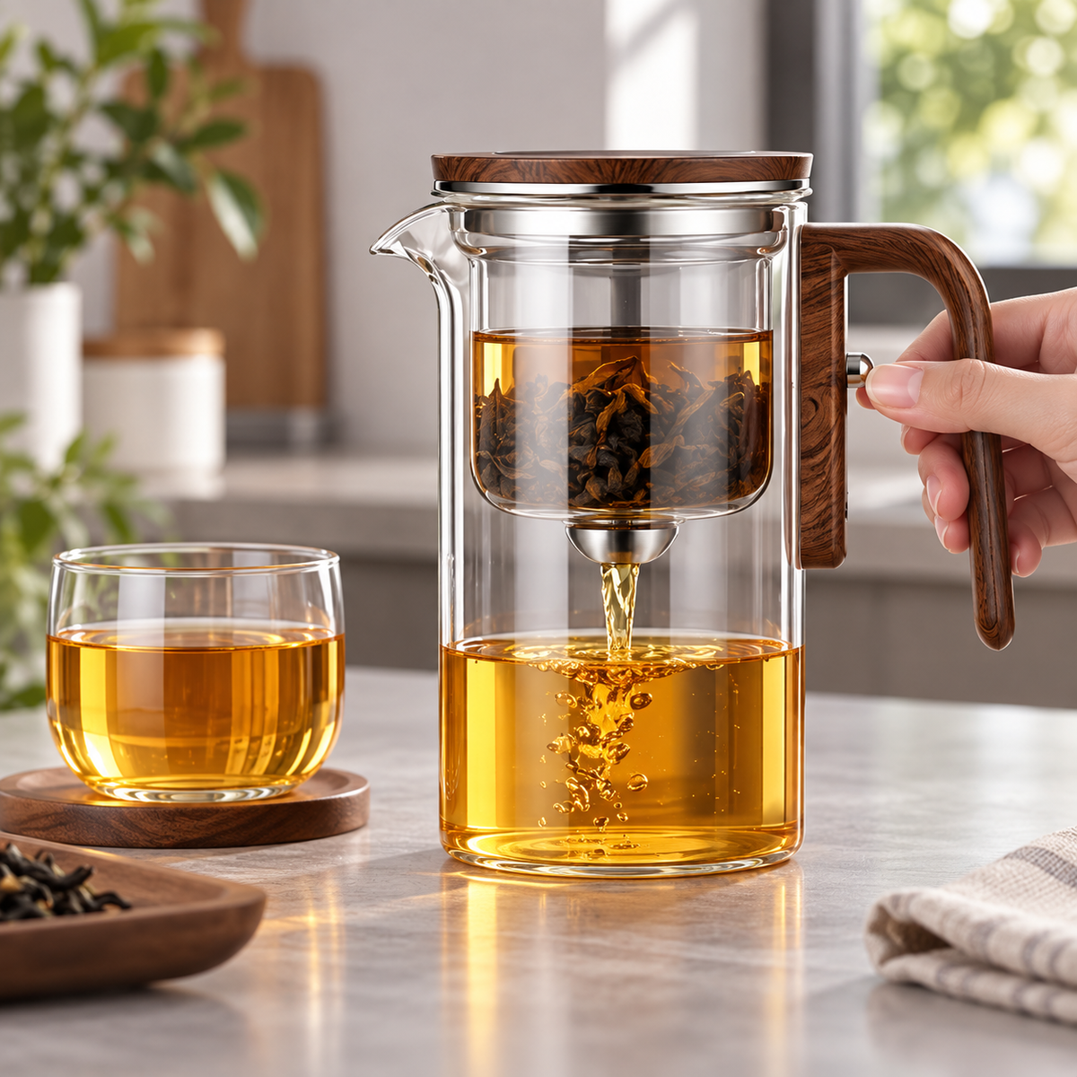 Hot & Cold Tea Maker with Infuser – Borosilicate Pitcher