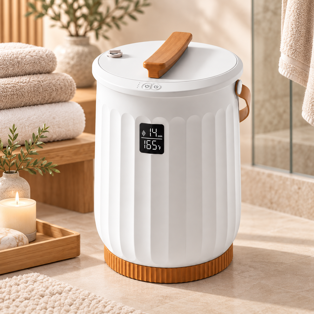 Towel Warmer with Timer & Aroma Box – Spa Towel Heater