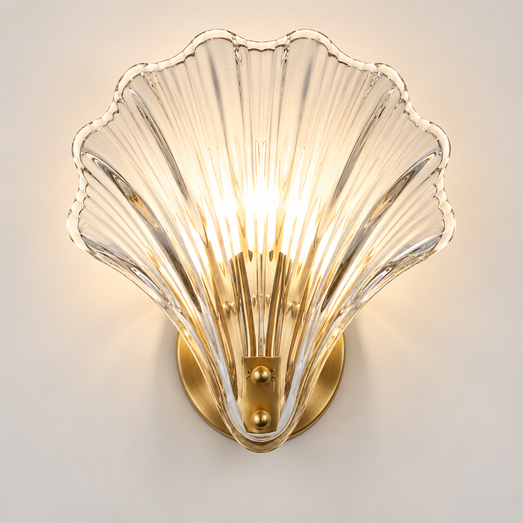 Glass Shade Wall Sconce with Switch – Bedroom Wall Lamp
