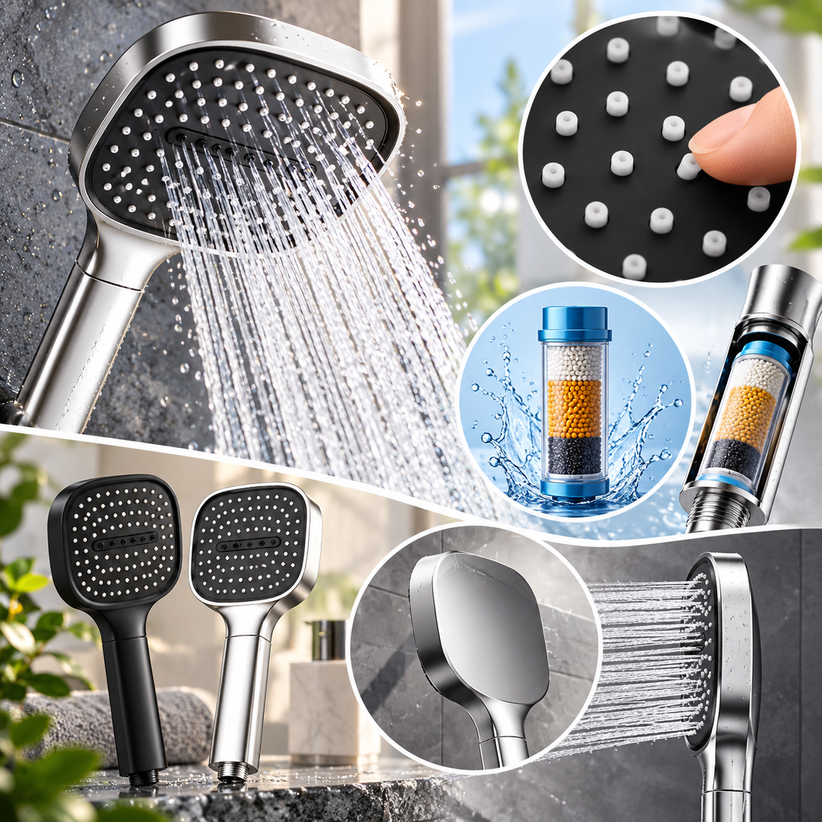 Filtered Handheld Shower Head – High Pressure Spa Shower