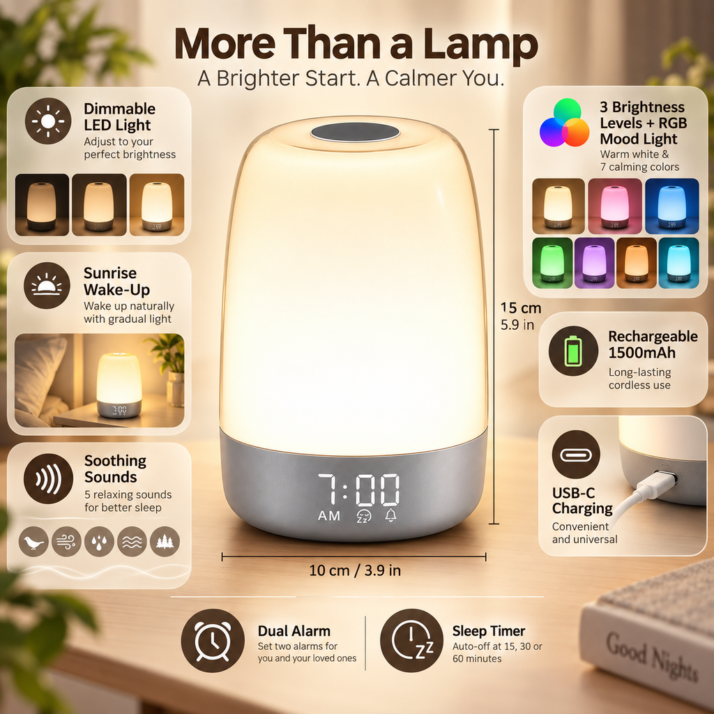 Sunrise Alarm Clock – Wake-Up Light with Nature Sounds