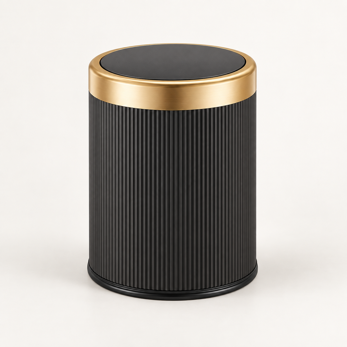 Press-Top Trash Can with Lid – Oval Odor-Control Bin