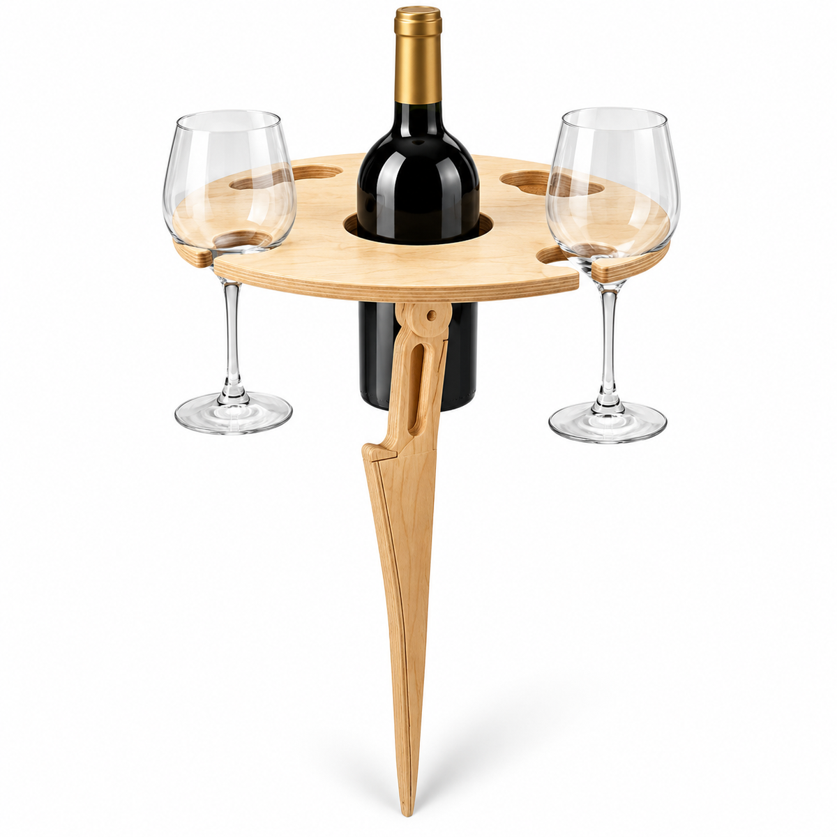 Folding Wine Picnic Table – Portable Wooden Beach Table