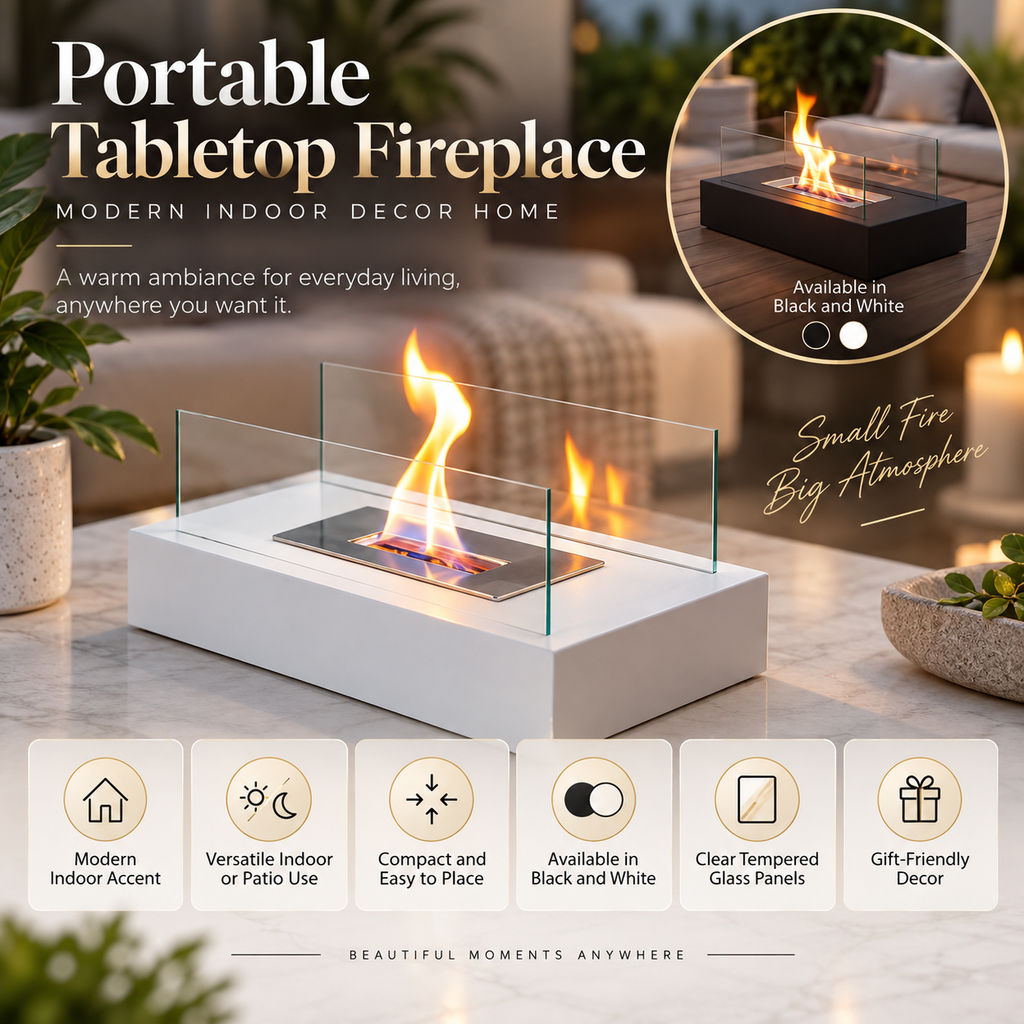 Tabletop Fireplace – Modern Indoor Outdoor Fire Bowl