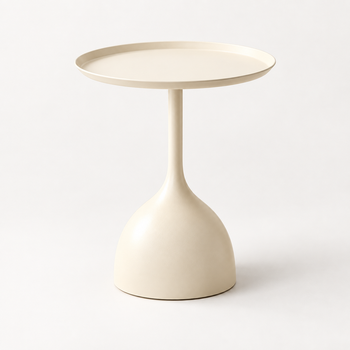 Round Metal Side Table – Pedestal End Table, Scandinavian