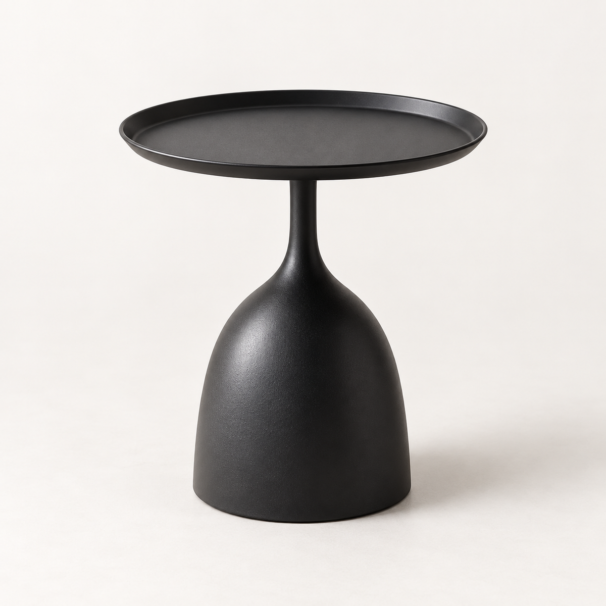 Round Metal Side Table – Pedestal End Table, Scandinavian