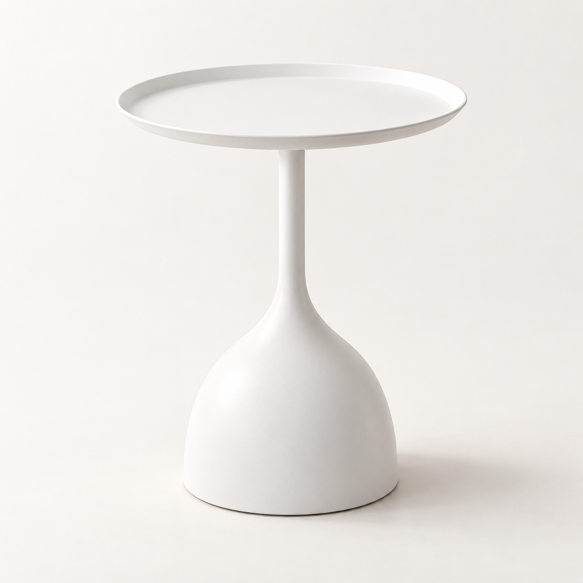 Round Metal Side Table – Pedestal End Table, Scandinavian