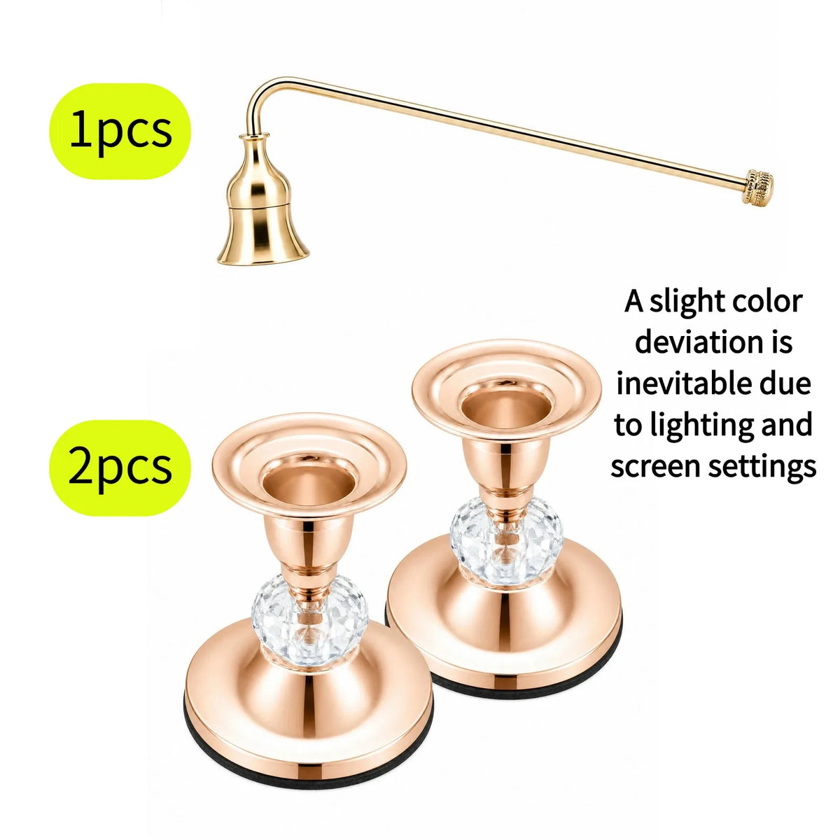 Taper Candle Holders, Set of 2 – Gold or Silver Metal Candlesticks