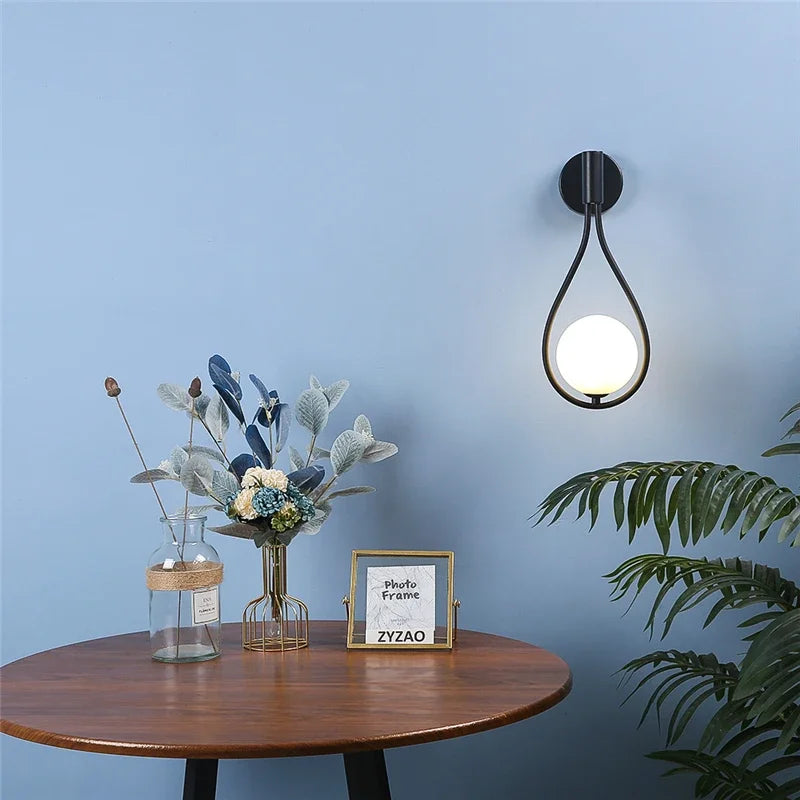 Glass Globe Wall Sconce – Teardrop Loop or Arm Wall Light