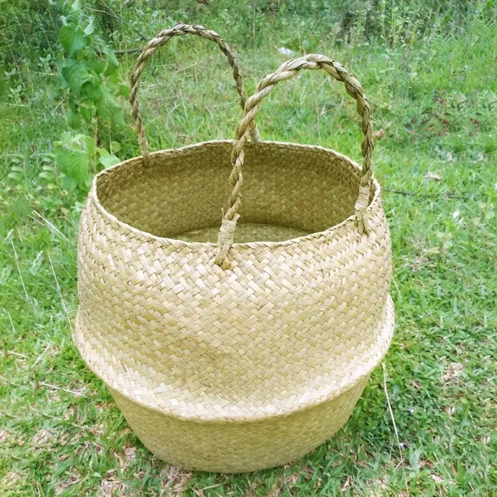 Woven Seagrass Basket – Natural Storage & Plant Basket in 7 Sizes