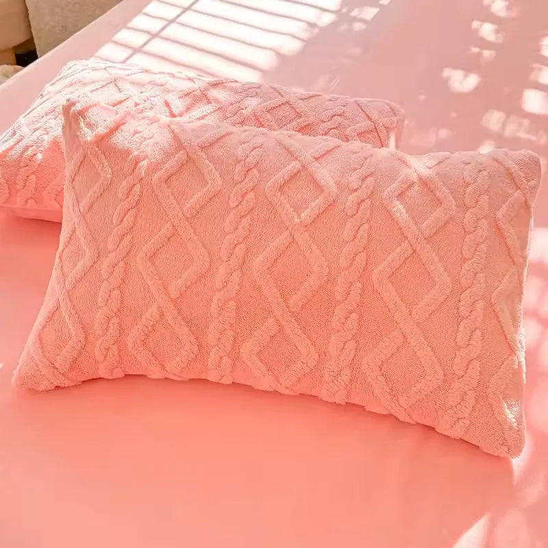 Velvet Lumbar Pillow Cover – Soft Beige Cushion Cover for Sofa & Bed