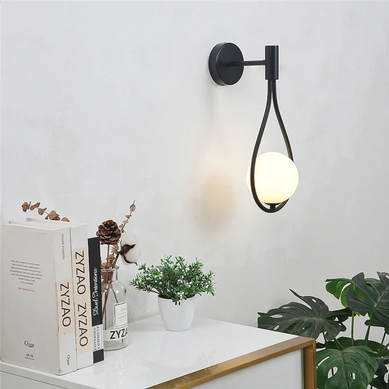 Glass Globe Wall Sconce – Teardrop Loop or Arm Wall Light