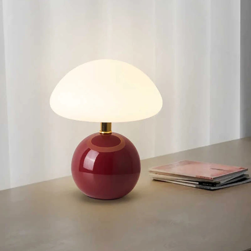 Cream Mushroom Table Lamp – Bedside Lamp for Bedroom & Living Room