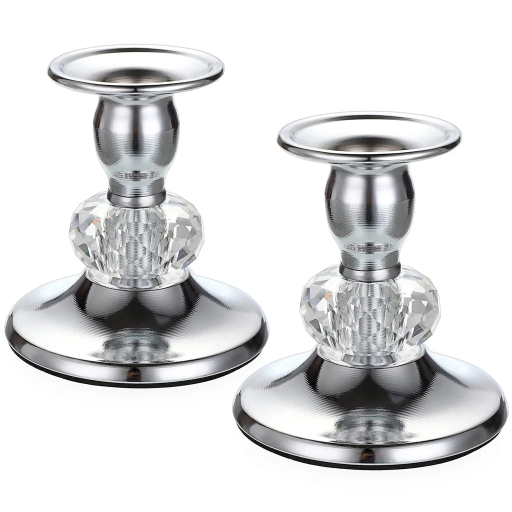 Taper Candle Holders, Set of 2 – Gold or Silver Metal Candlesticks