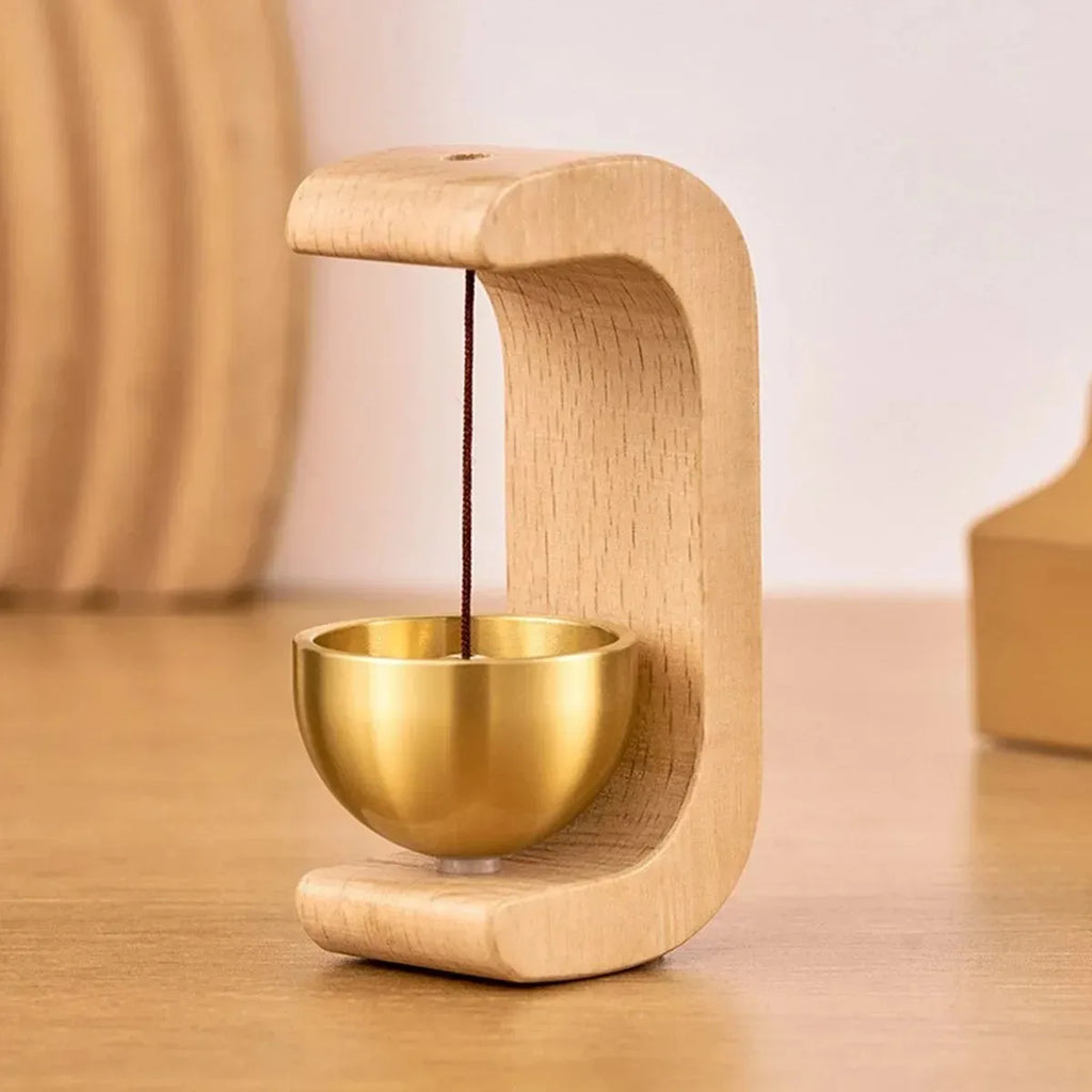 Wooden Door Chime with Brass Bell – Entryway Door Bell Decor