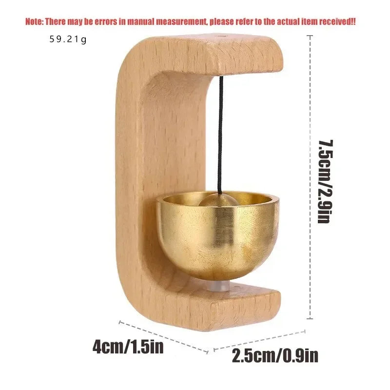 Wooden Door Chime with Brass Bell – Entryway Door Bell Decor