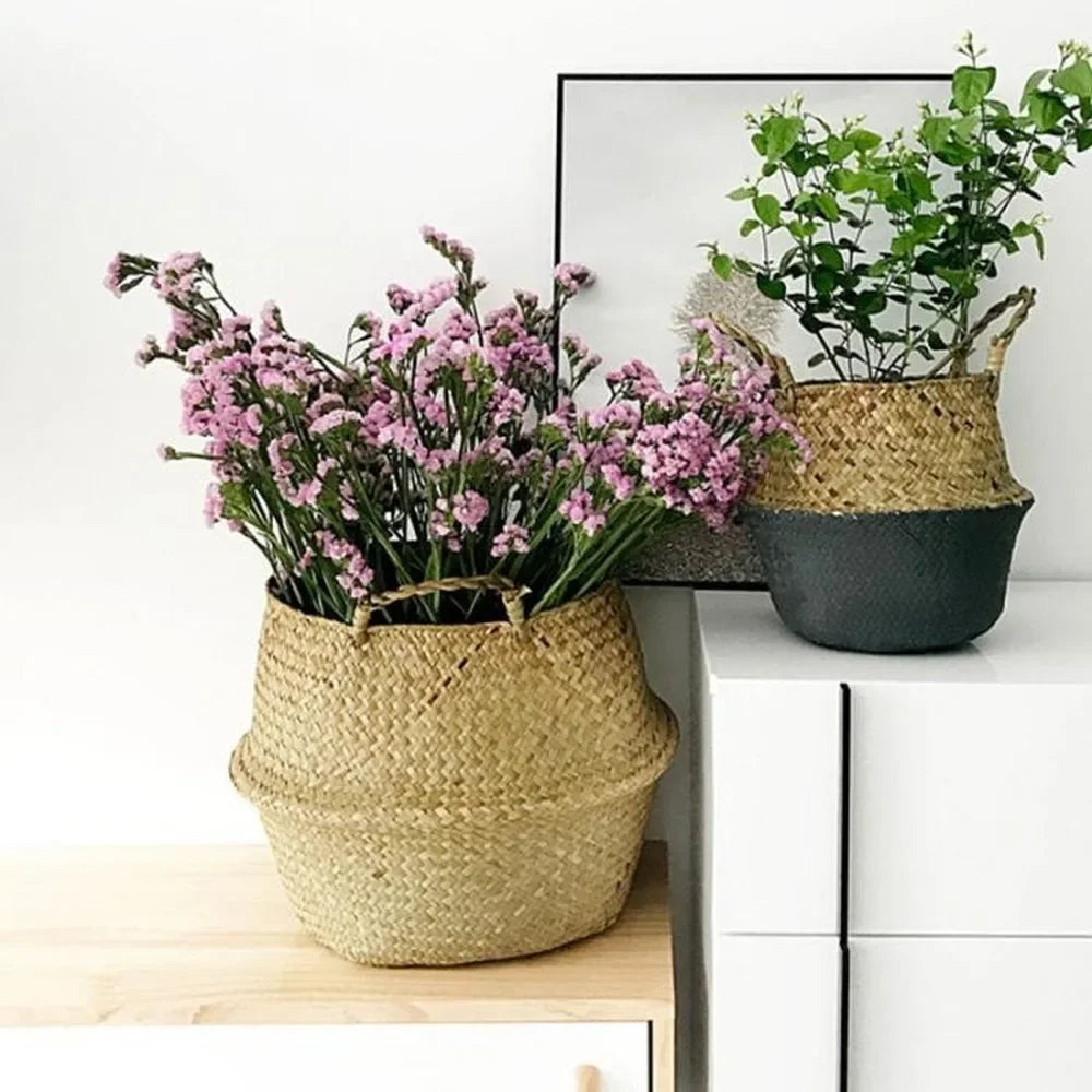 Woven Seagrass Basket – Natural Storage & Plant Basket in 7 Sizes