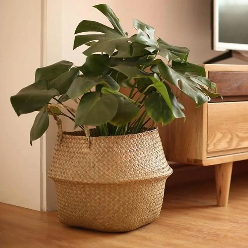 Woven Seagrass Basket – Natural Storage & Plant Basket in 7 Sizes