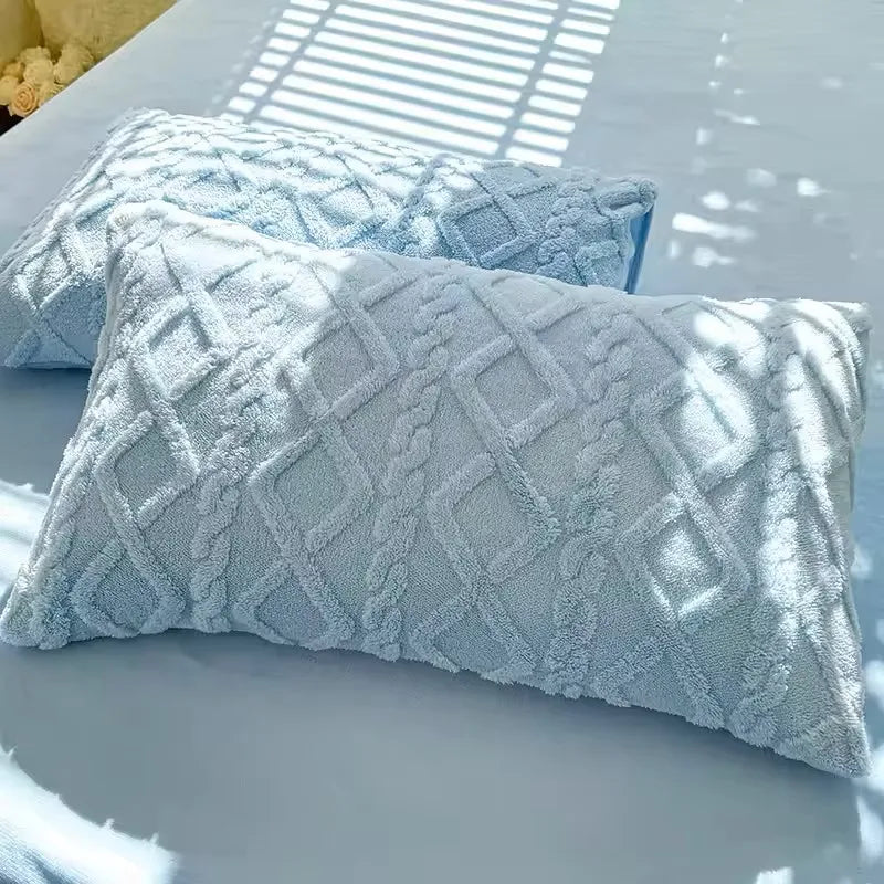 Velvet Lumbar Pillow Cover – Soft Beige Cushion Cover for Sofa & Bed