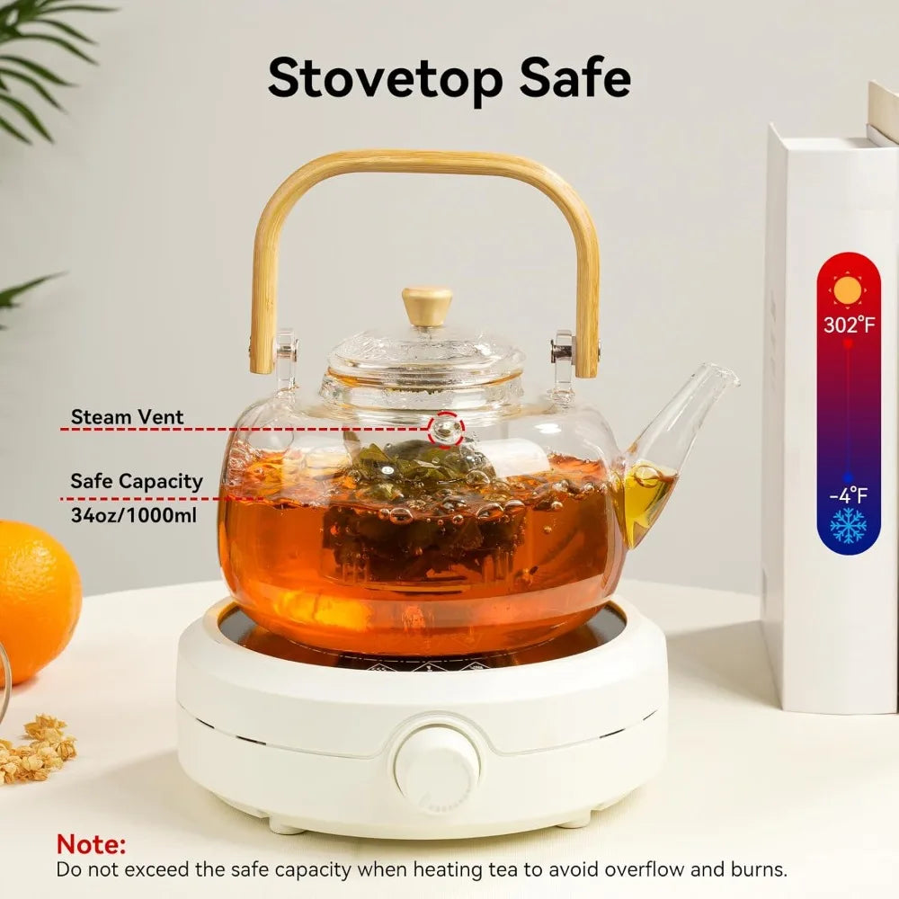Glass Teapot with Infuser – Borosilicate Loose Leaf Tea Pot