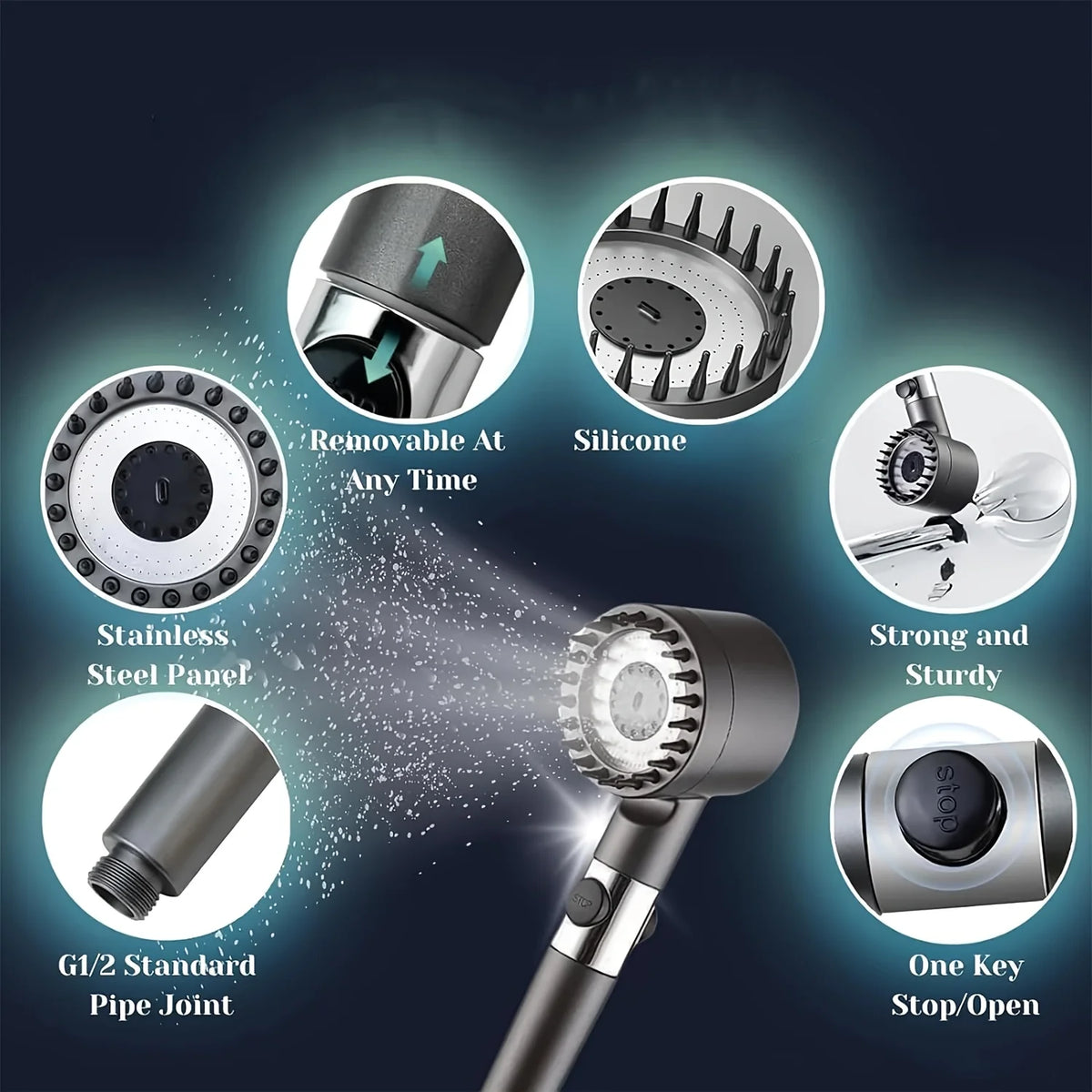 Filtered Handheld Shower Head – detail view 5