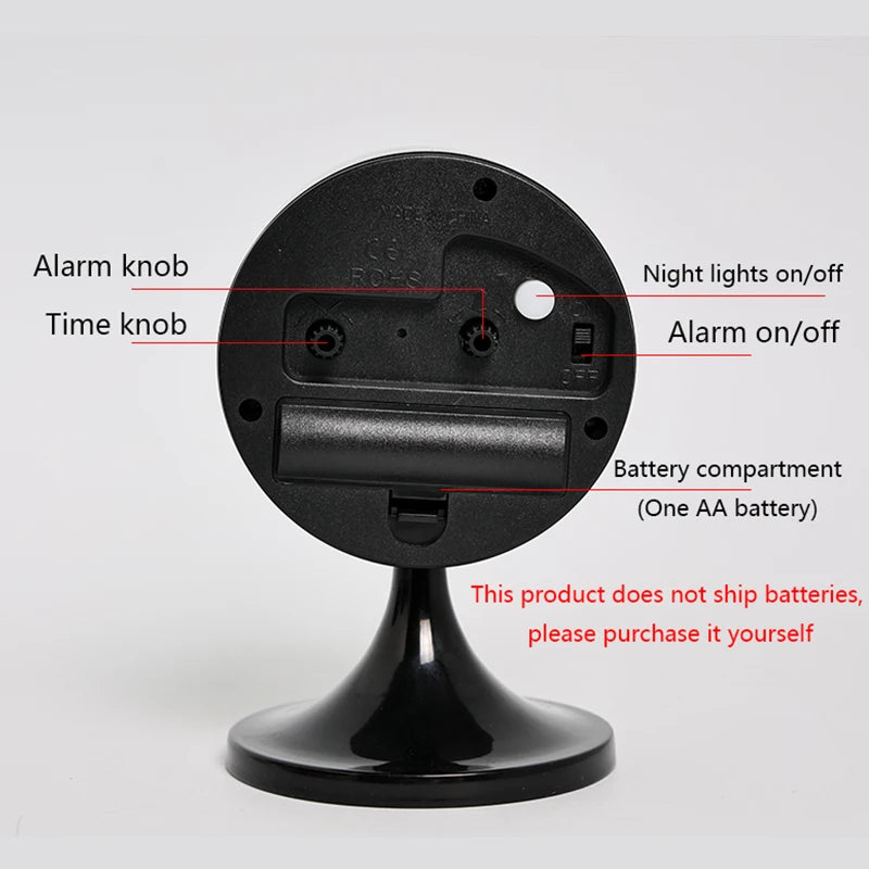 Retro Pedestal Alarm Clock – Small Silent Desk Clock