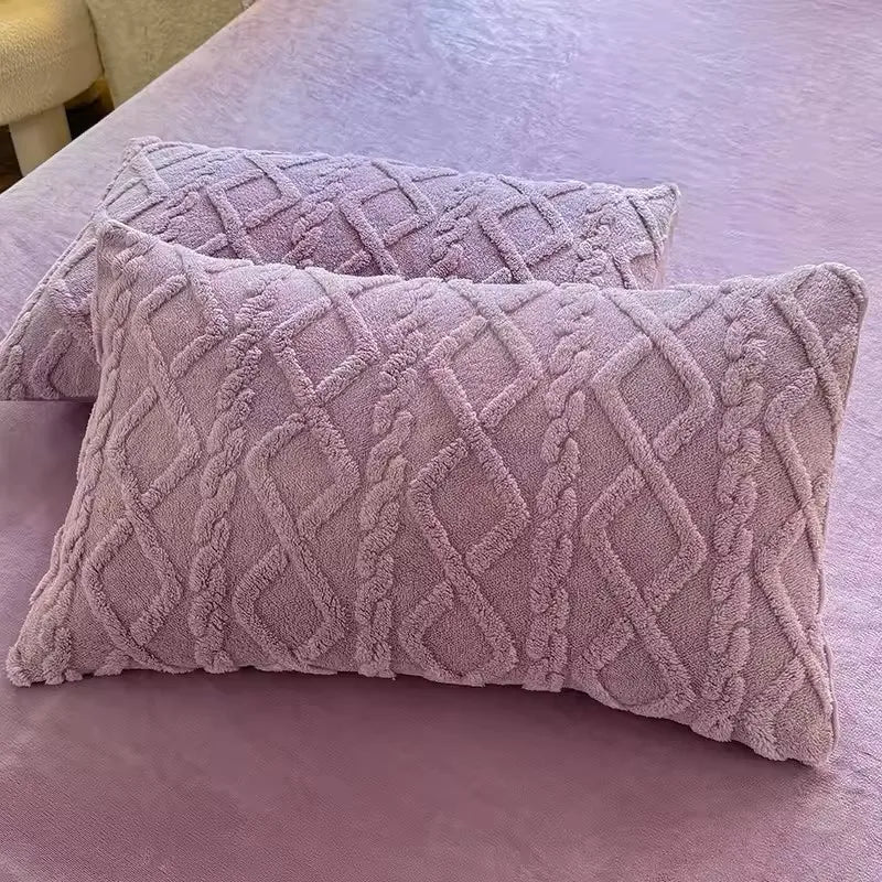 Velvet Lumbar Pillow Cover – Soft Beige Cushion Cover for Sofa & Bed