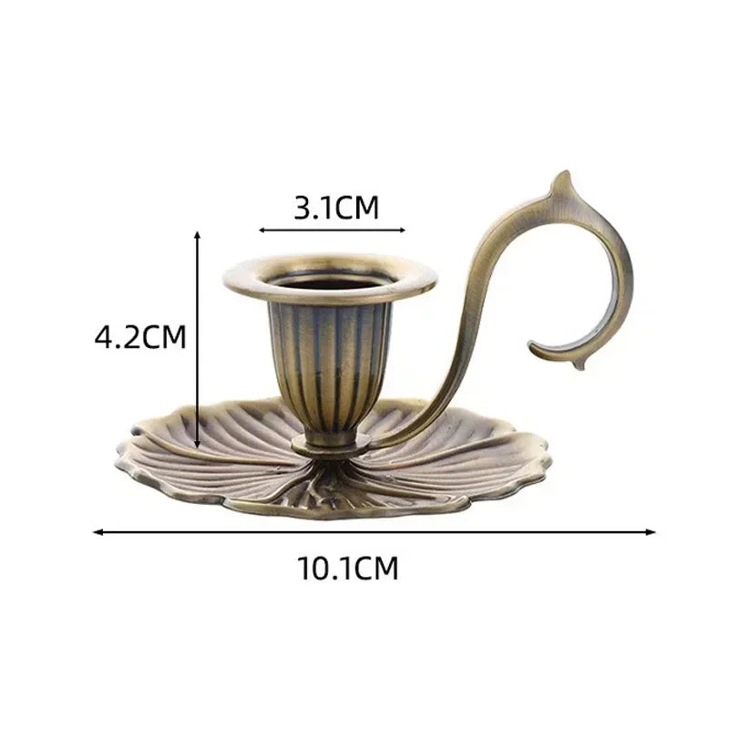Vintage Chamberstick Candle Holder – Handled Taper Candlestick