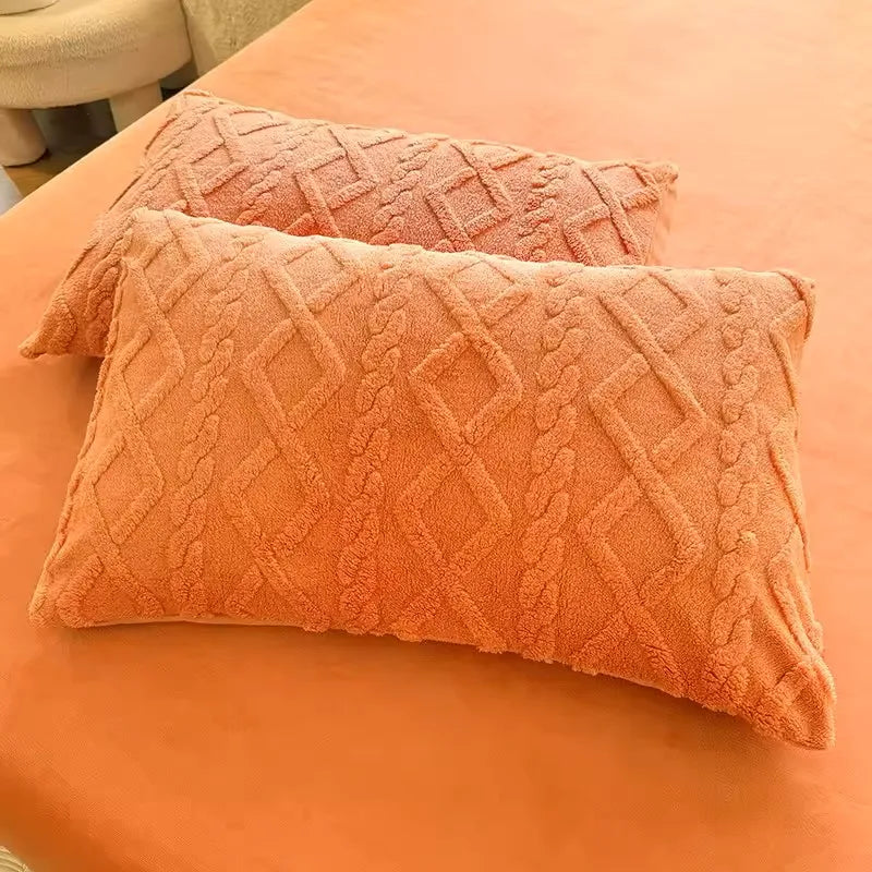 Velvet Lumbar Pillow Cover – Soft Beige Cushion Cover for Sofa & Bed
