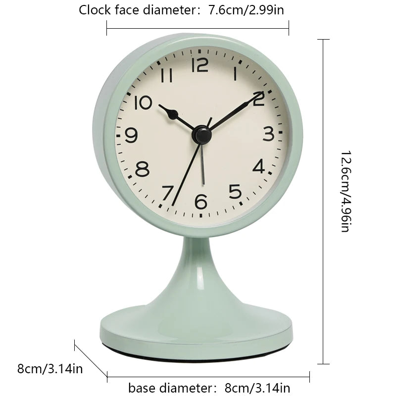Retro Pedestal Alarm Clock – Small Silent Desk Clock