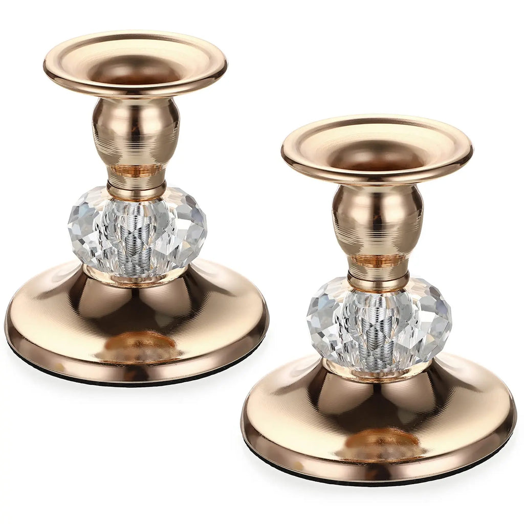 Taper Candle Holders, Set of 2 – Gold or Silver Metal Candlesticks