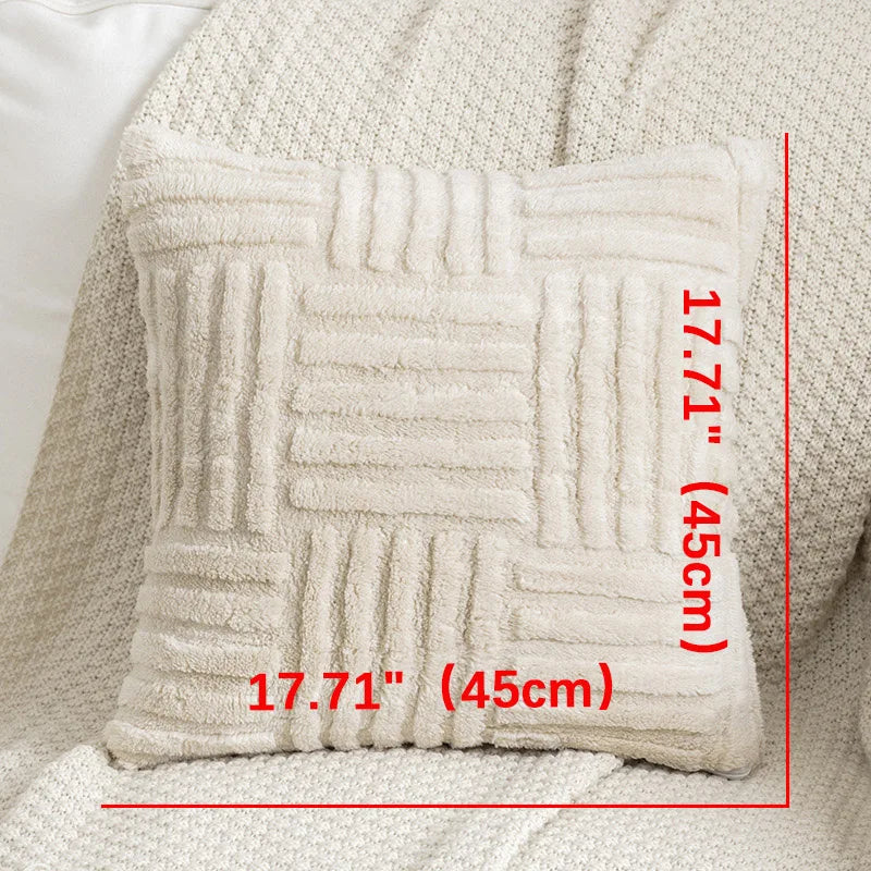Plush Faux Fur Pillow Cover – Soft 18x18 Cushion Cover for Sofa