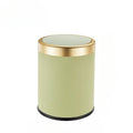 Press-Top Trash Can with Lid – Ribbed Round Bin, 12L or 15L