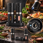 Electric Salt & Pepper Grinder Set – Rechargeable Mill
