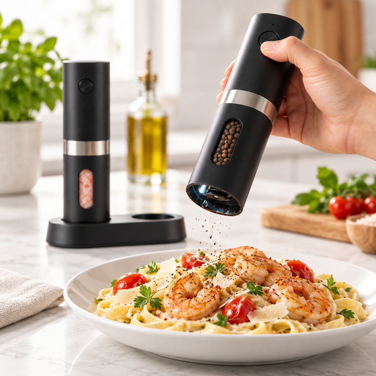 Electric Salt & Pepper Grinder Set – Rechargeable Mill