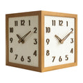 Wooden Corner Wall Clock – Double-Sided Pendulum Clock